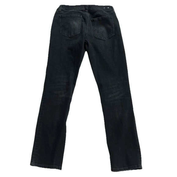 Cabi Straight Leg High Rise Dark Charcoal Wash Jeans Stretchy Size 6 Pockets - Picture 2 of 7